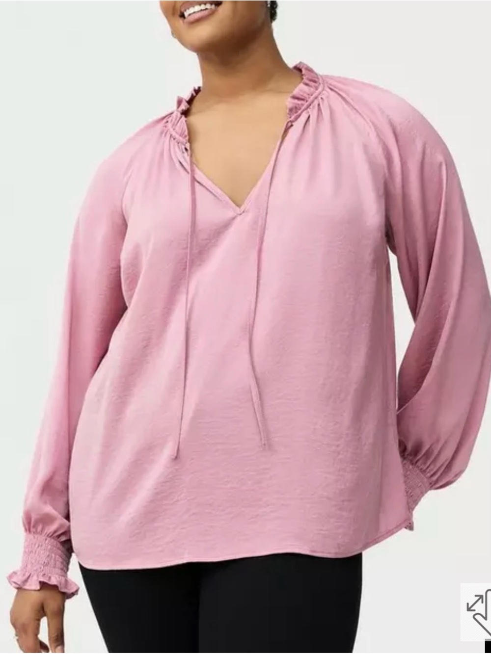 NWT Torrid Satin Tie-Front Peasant Blouse Size 3x (22-24)